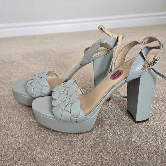 Vince Camuto Braided Platform Block Heel Sandals – Soft Sage Green - Picture 2 of 2